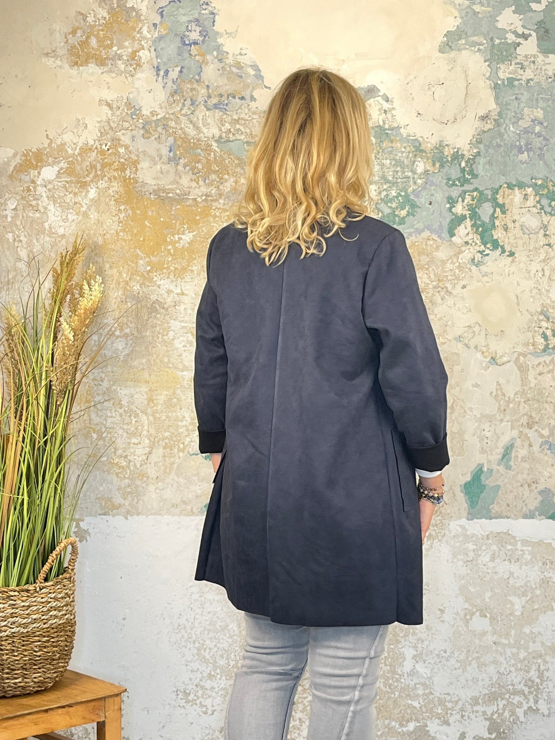Longblazer Veloursimitat, marine von Bella Vita - Mode &amp; Lifestyle