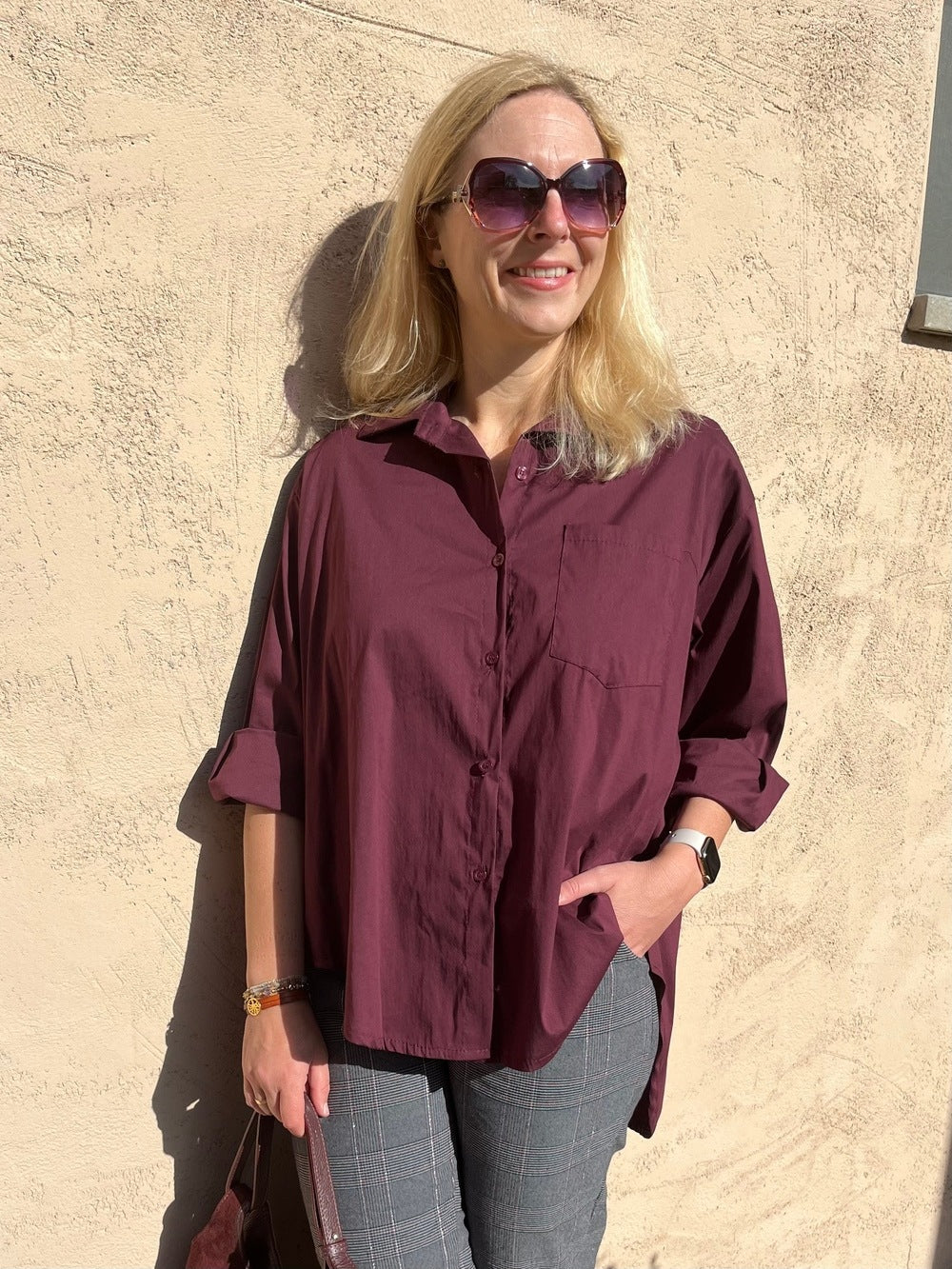 Longbluse, bordeaux von Bella Vita - Mode & Lifestyle