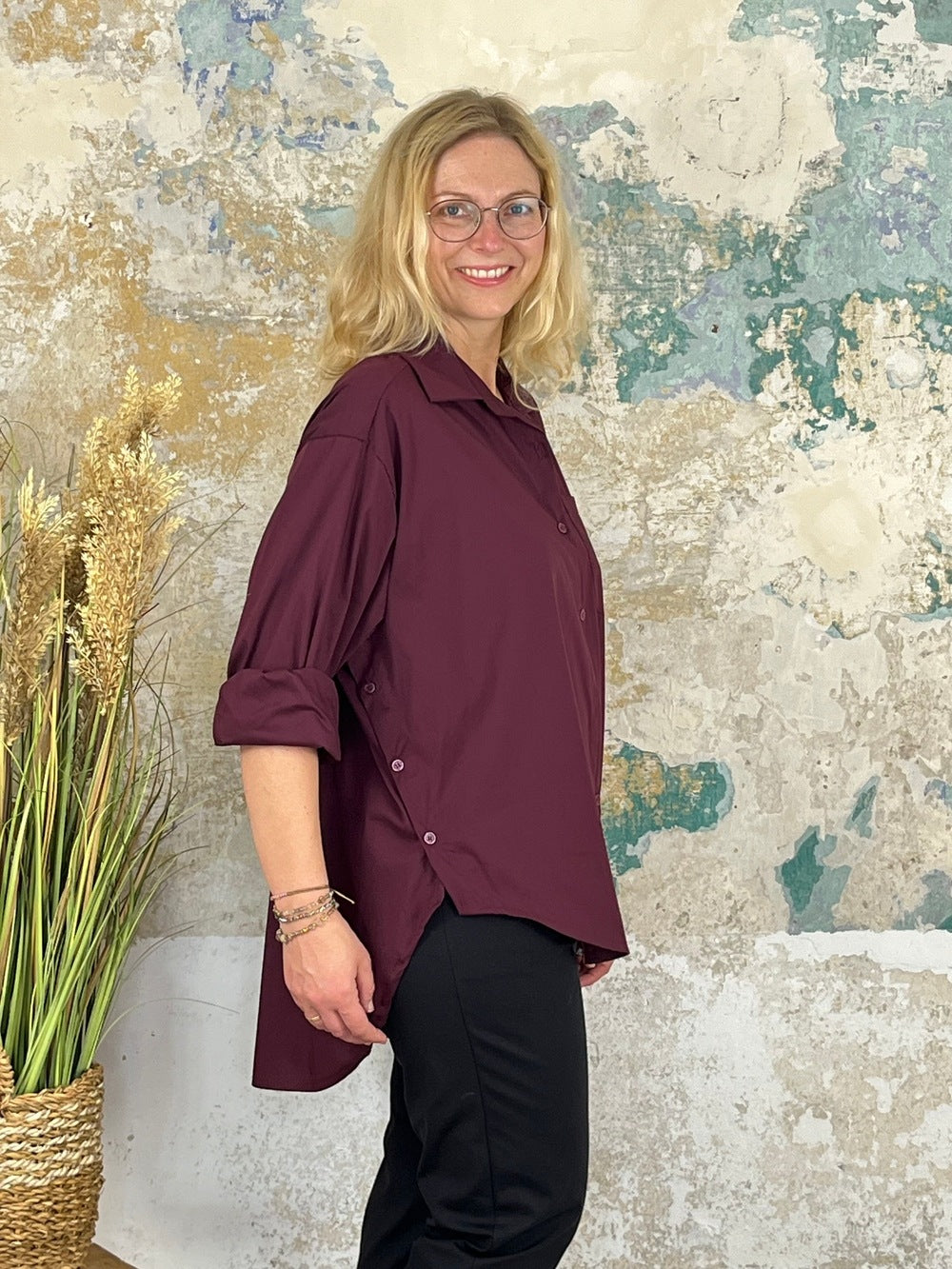 Longbluse, bordeaux von Bella Vita - Mode &amp; Lifestyle