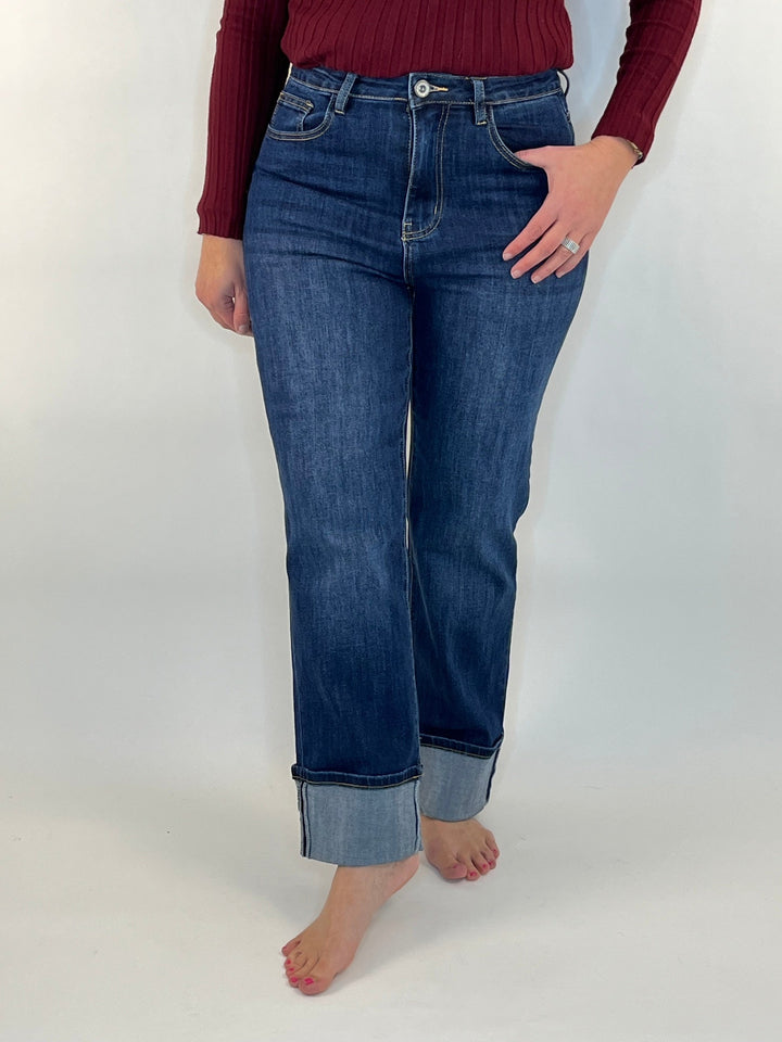 Marlene-Jeans mit Aufschlag, dark blue von Bella Vita - Mode &amp; Lifestyle