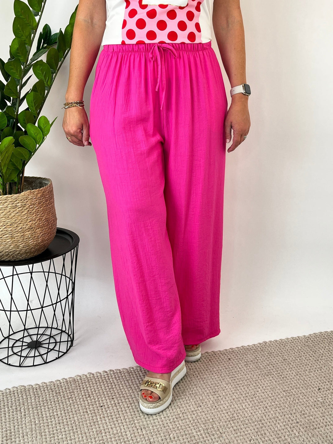 Marlenehose in Strukturware Pink One Size von Bella Vita - Mode & Lifestyle