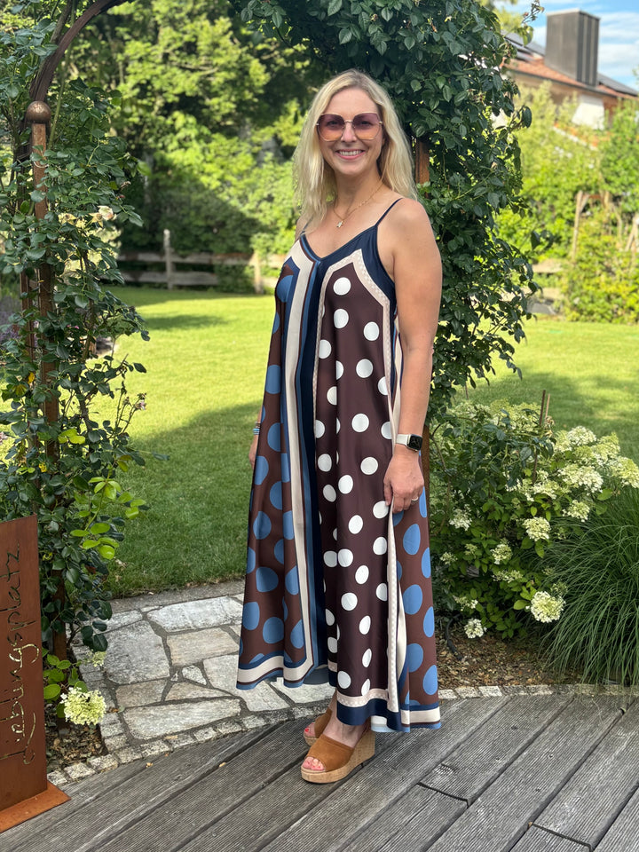 Maxi-Wendekleid im Printmix, blau-braun von Bella Vita - Mode &amp; Lifestyle