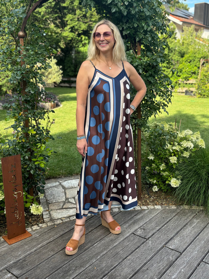 Maxi-Wendekleid im Printmix, blau-braun von Bella Vita - Mode &amp; Lifestyle