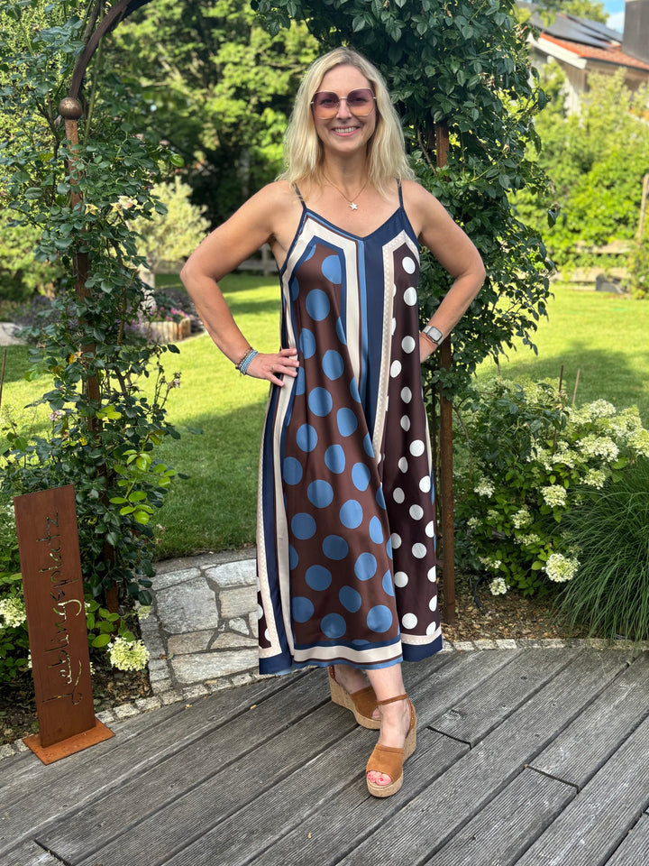 Maxi-Wendekleid im Printmix, blau-braun von Bella Vita - Mode &amp; Lifestyle