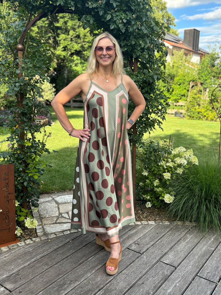 Maxi-Wendekleid im Printmix, khaki