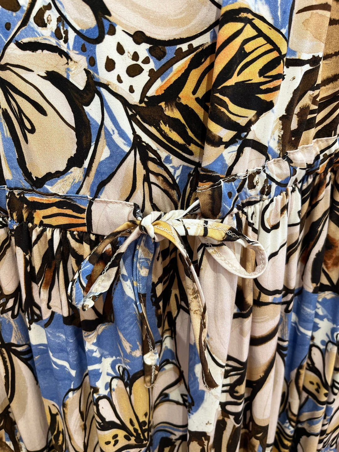 Maxikleid "Flower Garden", beige-blau von Bella Vita - Mode &amp; Lifestyle