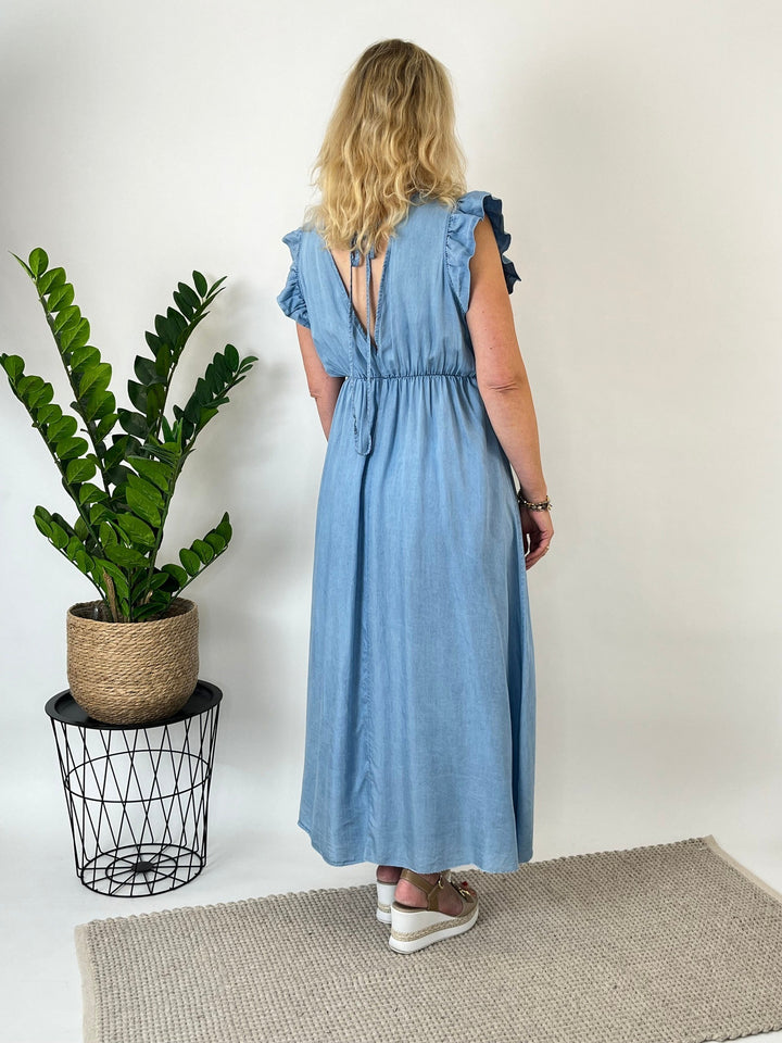 Maxikleid in Denimoptik, blue bleached von Bella Vita - Mode &amp; Lifestyle