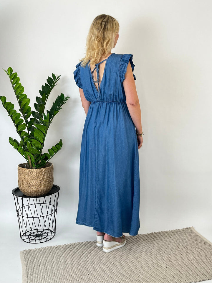 Maxikleid in Denimoptik, blue denim von Bella Vita - Mode &amp; Lifestyle