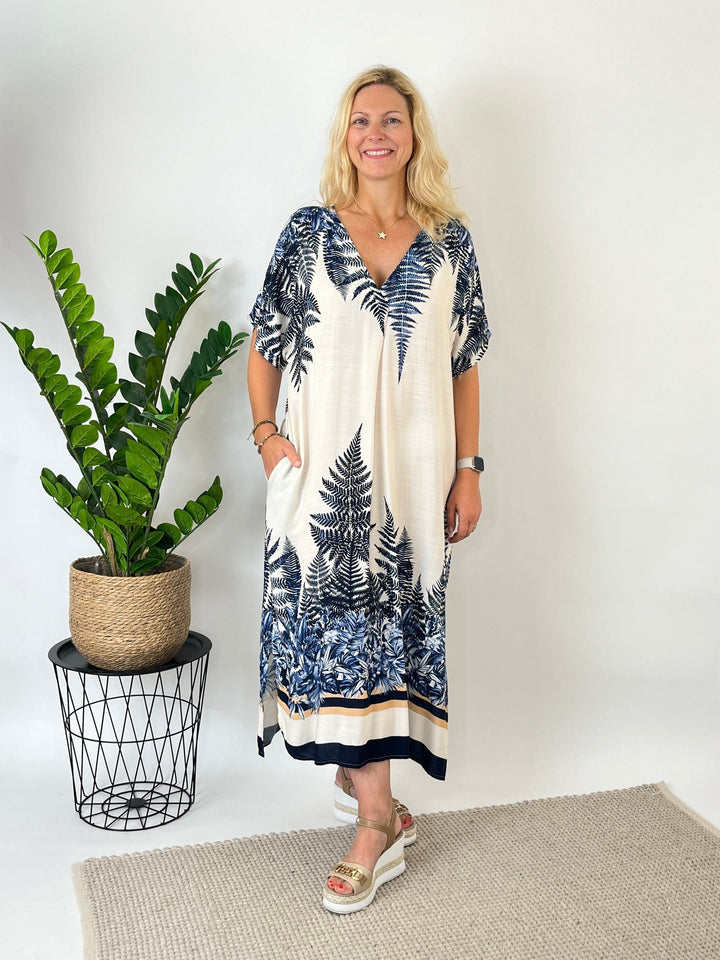 Maxikleid mit Farnprint, marine von Bella Vita - Mode &amp; Lifestyle