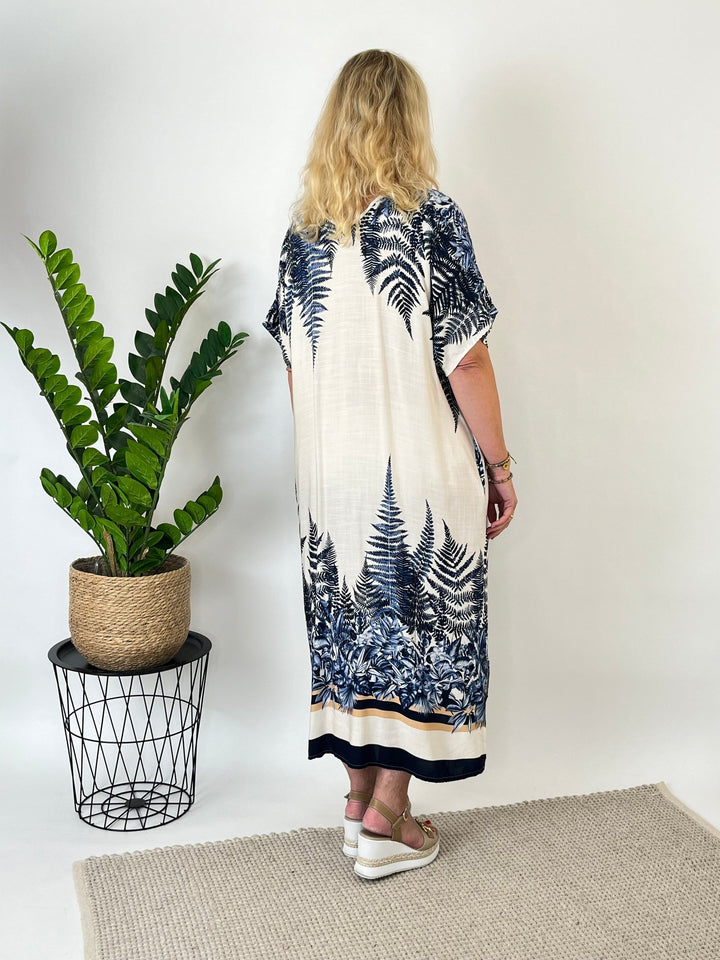 Maxikleid mit Farnprint, marine von Bella Vita - Mode &amp; Lifestyle