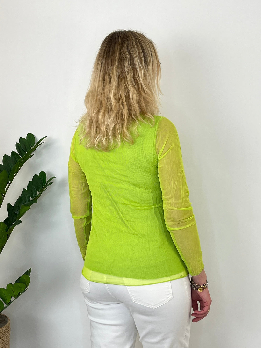 Mesh-Shirt, limette von Bella Vita - Mode &amp; Lifestyle