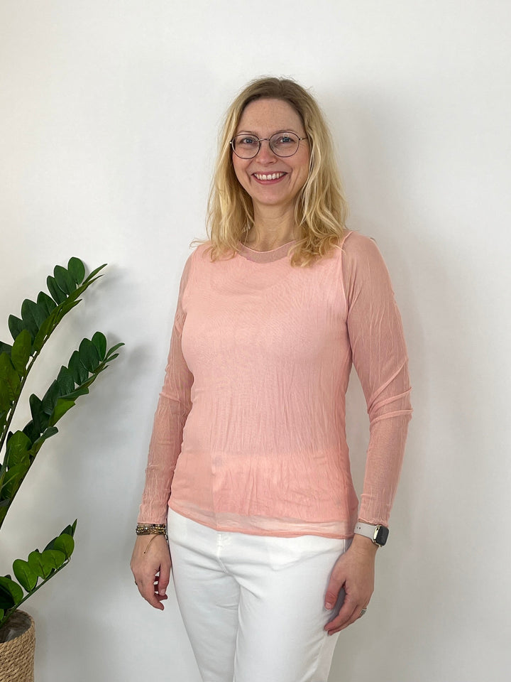 Mesh-Shirt, rosa von Bella Vita - Mode &amp; Lifestyle