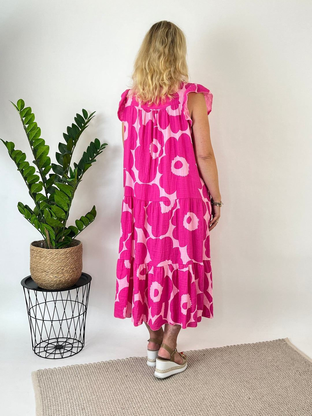 Musselinkleid Flower, pink von Bella Vita - Mode &amp; Lifestyle