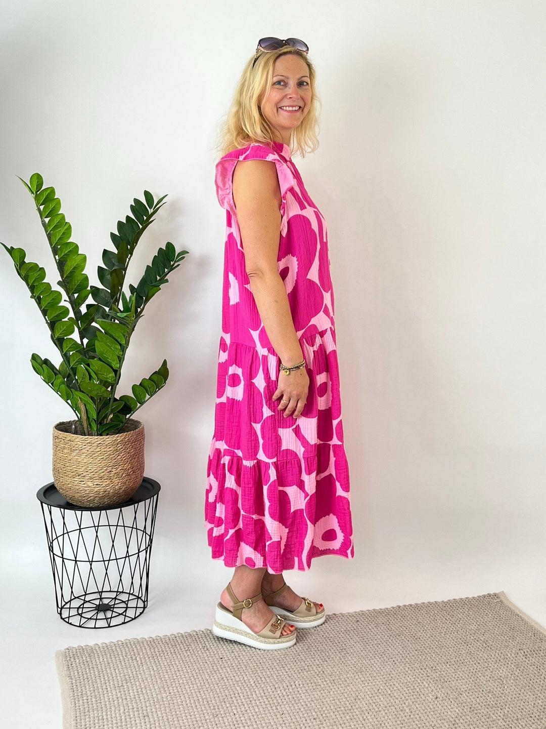 Musselinkleid Flower, pink von Bella Vita - Mode &amp; Lifestyle