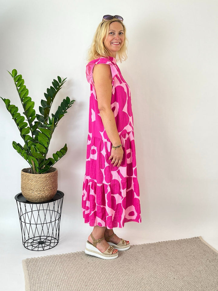 Musselinkleid Flower, pink von Bella Vita - Mode &amp; Lifestyle