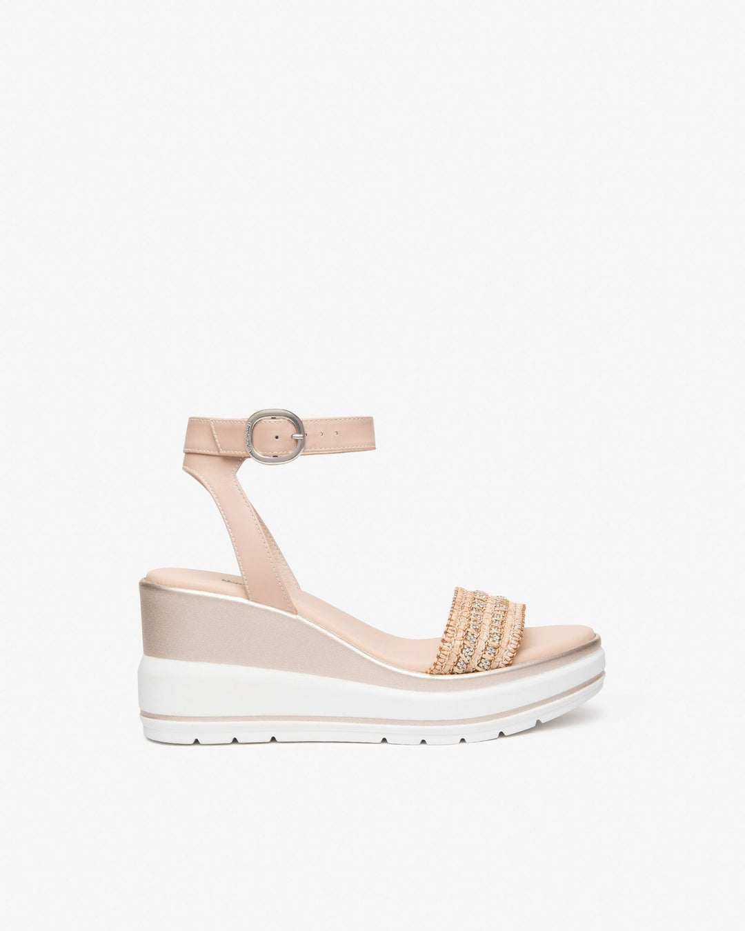 NeroGiardini Plateau-Sandalette, beige-silber von Bella Vita - Mode &amp; Lifestyle