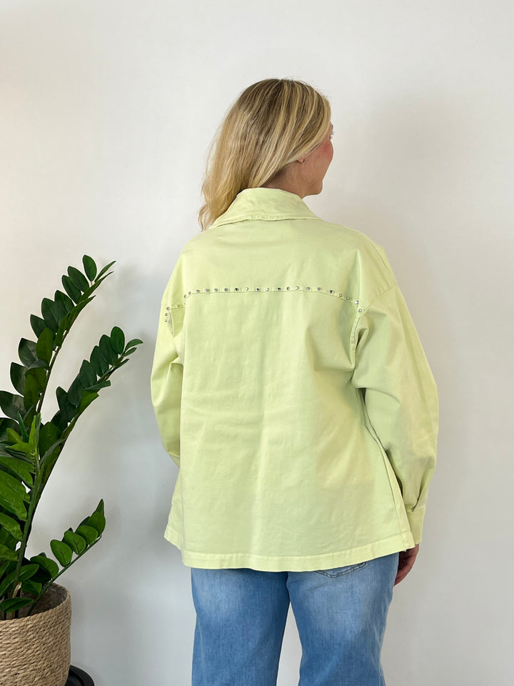 Oversize-Jacke mit Nieten, gelb von Bella Vita - Mode &amp; Lifestyle