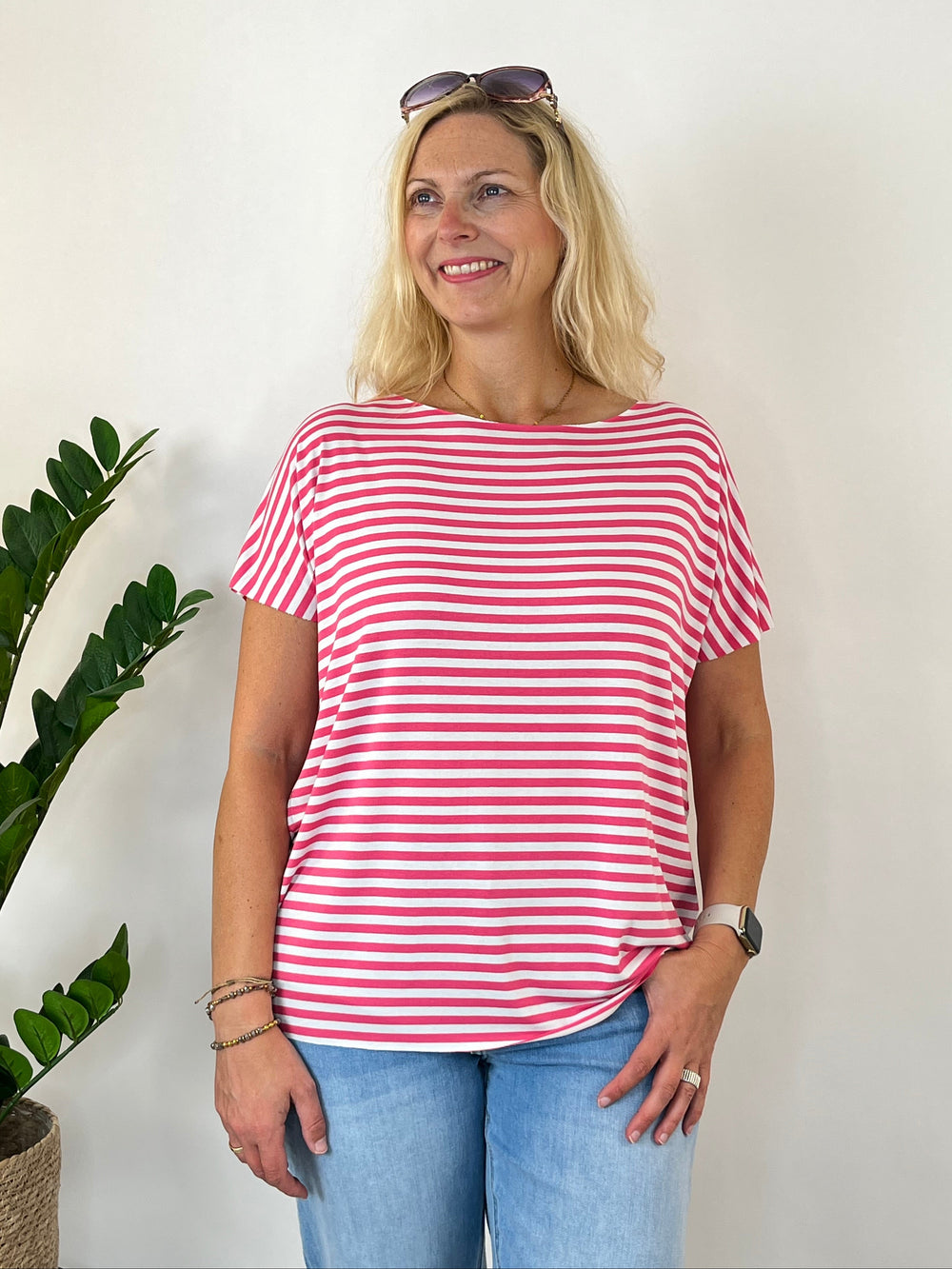 Oversize-Shirt "Essential Stripes", beere von Bella Vita - Mode & Lifestyle