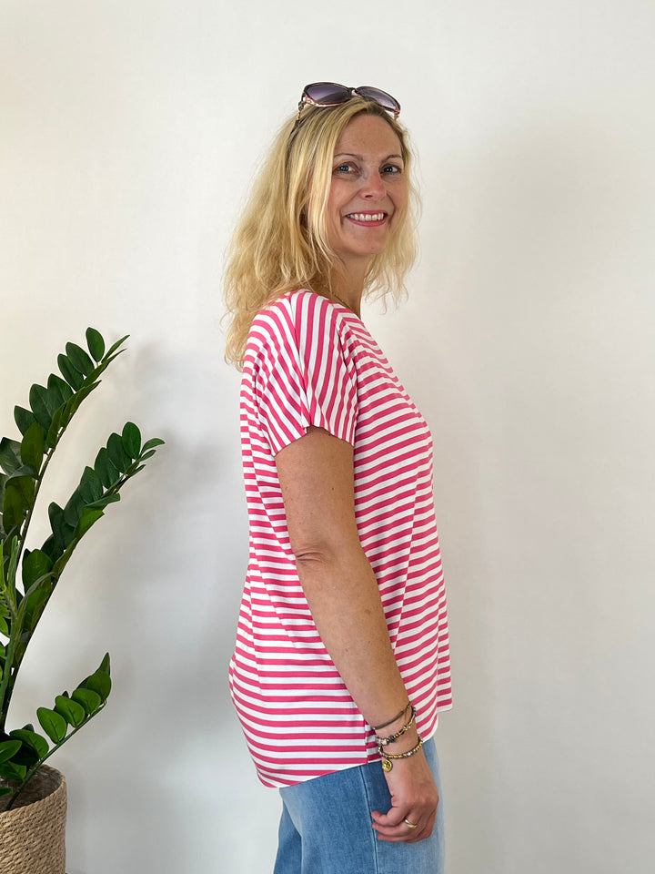 Oversize-Shirt "Essential Stripes", beere von Bella Vita - Mode &amp; Lifestyle
