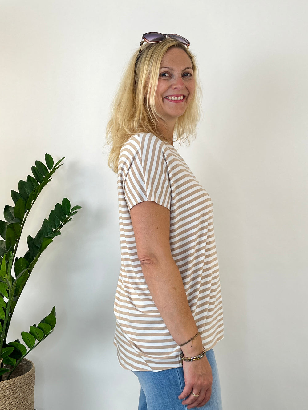 Oversize-Shirt "Essential Stripes", beige von Bella Vita - Mode & Lifestyle