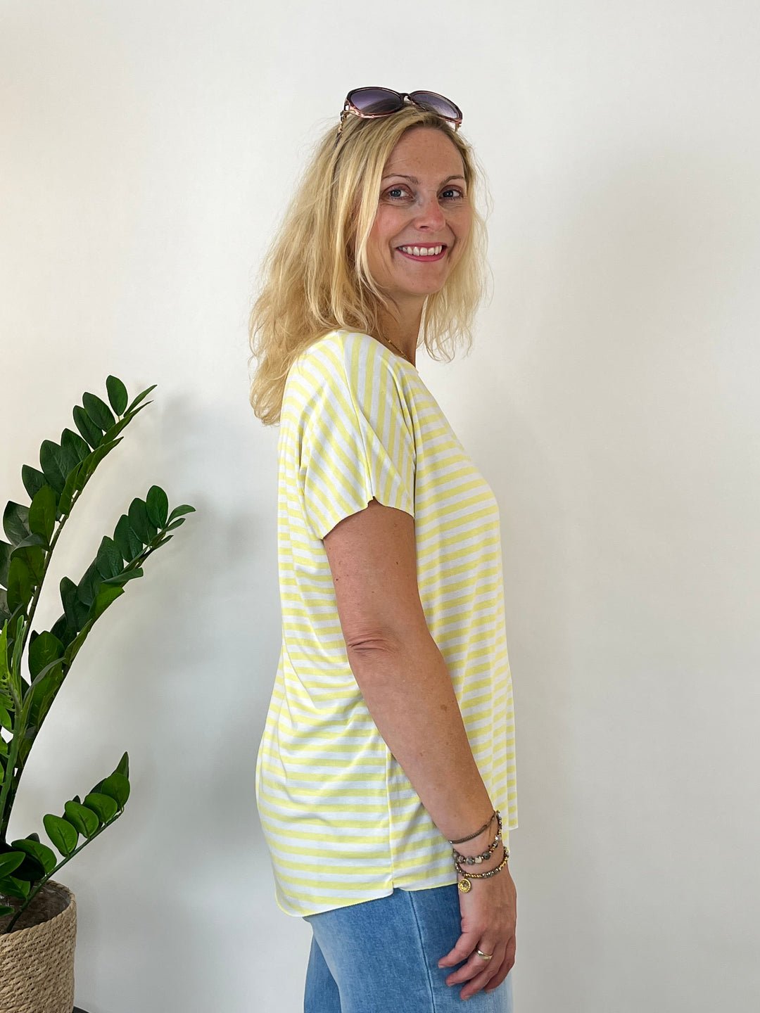 Oversize-Shirt "Essential Stripes", gelb von Bella Vita - Mode &amp; Lifestyle