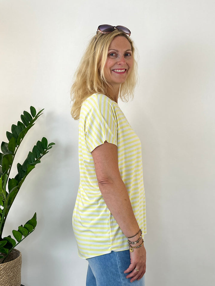 Oversize-Shirt "Essential Stripes", gelb von Bella Vita - Mode &amp; Lifestyle