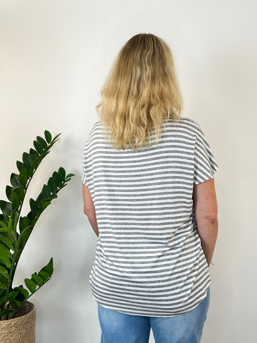 Oversize-Shirt "Essential Stripes", grau von Bella Vita - Mode &amp; Lifestyle