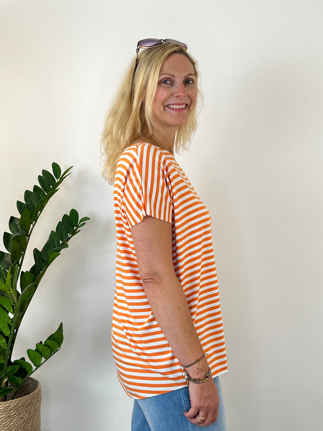 Oversize-Shirt "Essential Stripes", orange von Bella Vita - Mode &amp; Lifestyle