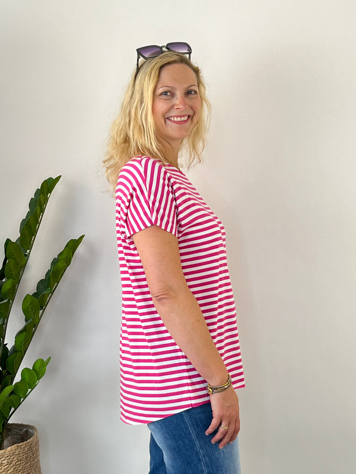 Oversize-Shirt "Essential Stripes", pink von Bella Vita - Mode &amp; Lifestyle