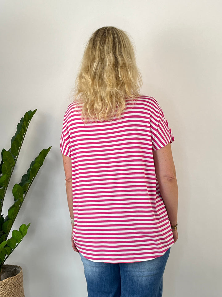 Oversize-Shirt "Essential Stripes", pink von Bella Vita - Mode &amp; Lifestyle