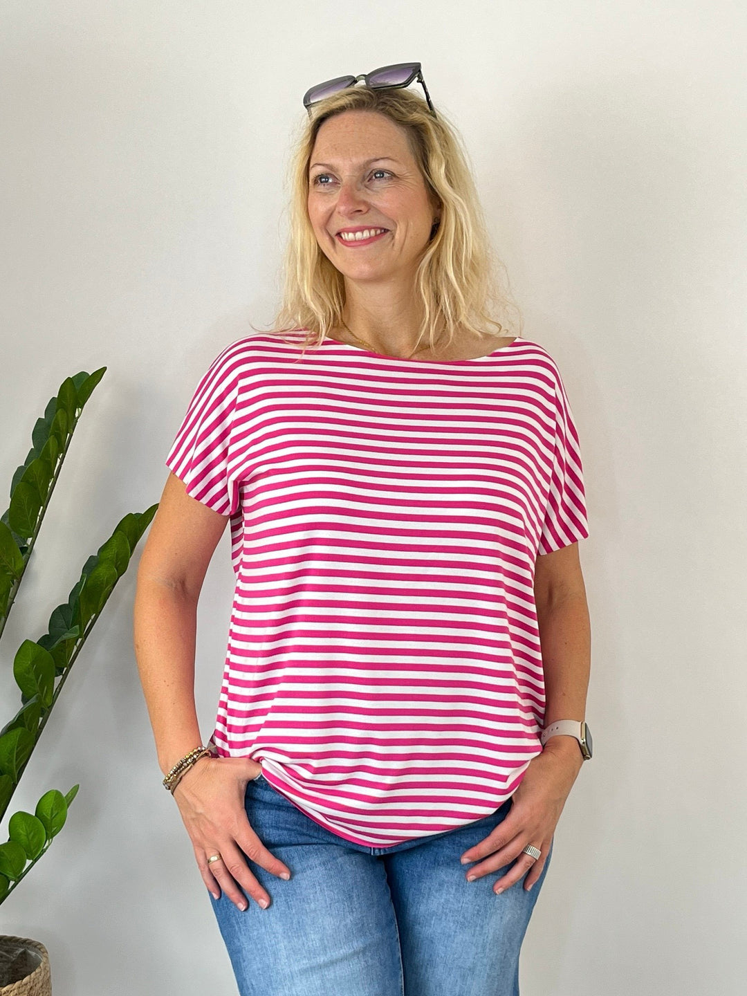 Oversize-Shirt "Essential Stripes", pink von Bella Vita - Mode & Lifestyle