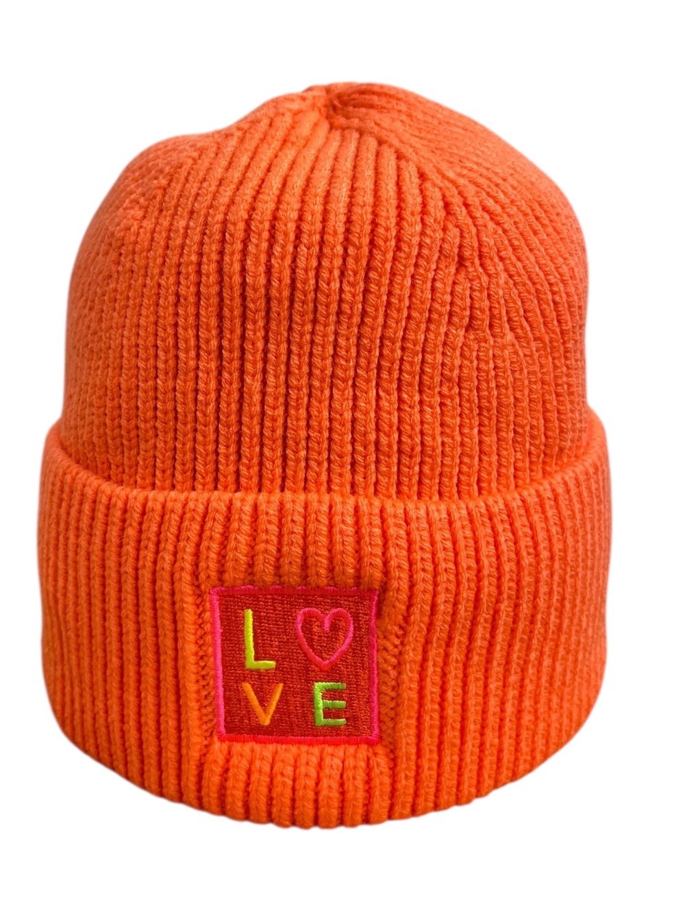 Mütze LOVE, Rippenstrick