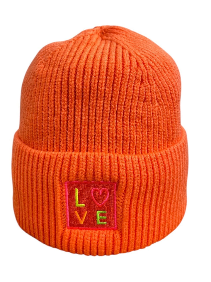 Mütze LOVE, Rippenstrick