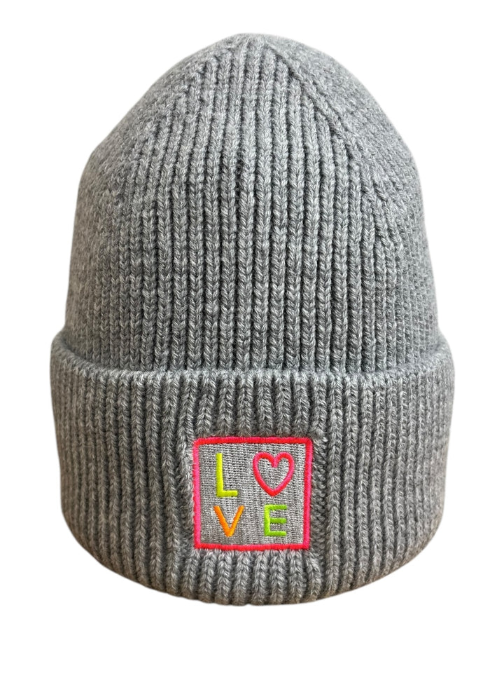 Mütze LOVE, Rippenstrick