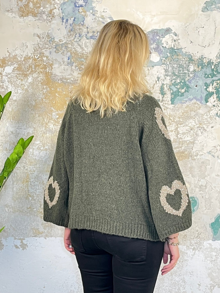 Pullover "Herzen" mit 3/4-Arm von Bella Vita - Mode &amp; Lifestyle