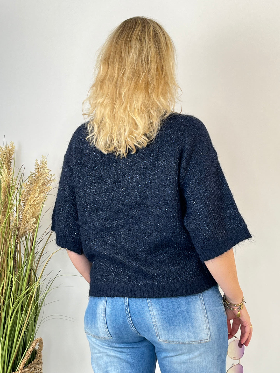 Pullover Sparkle mit Pailletten, marine von Bella Vita - Mode &amp; Lifestyle