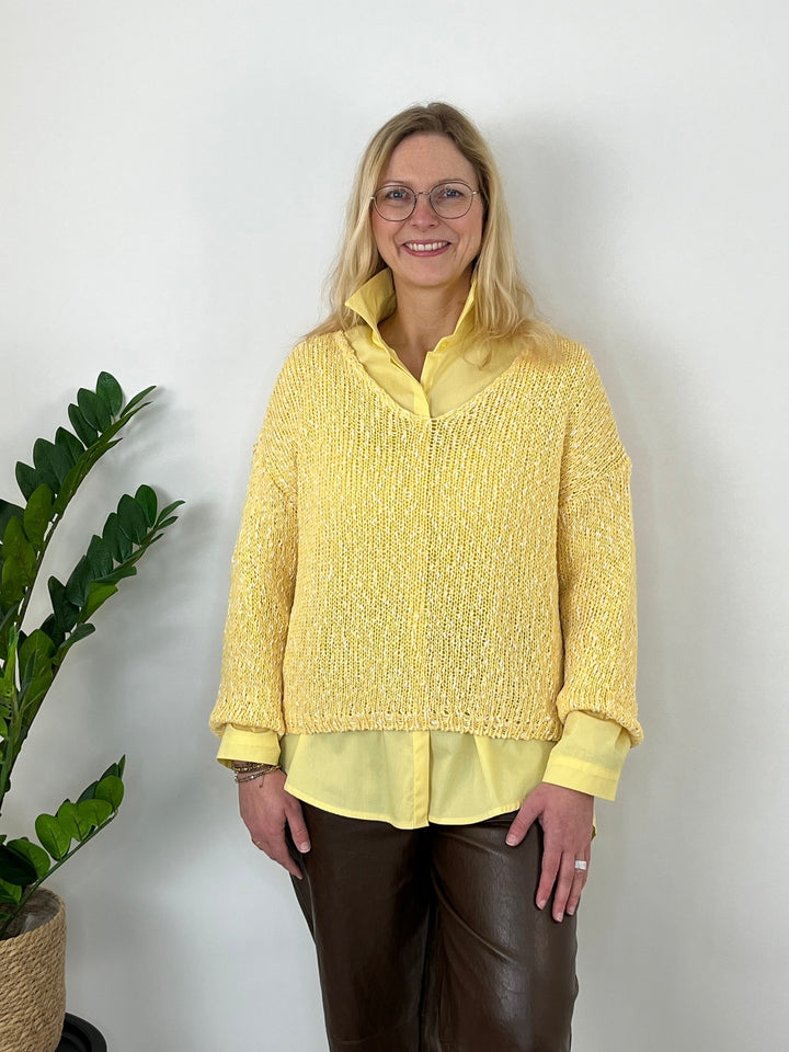 Pullover in Melangeoptik, gelb von Bella Vita - Mode &amp; Lifestyle