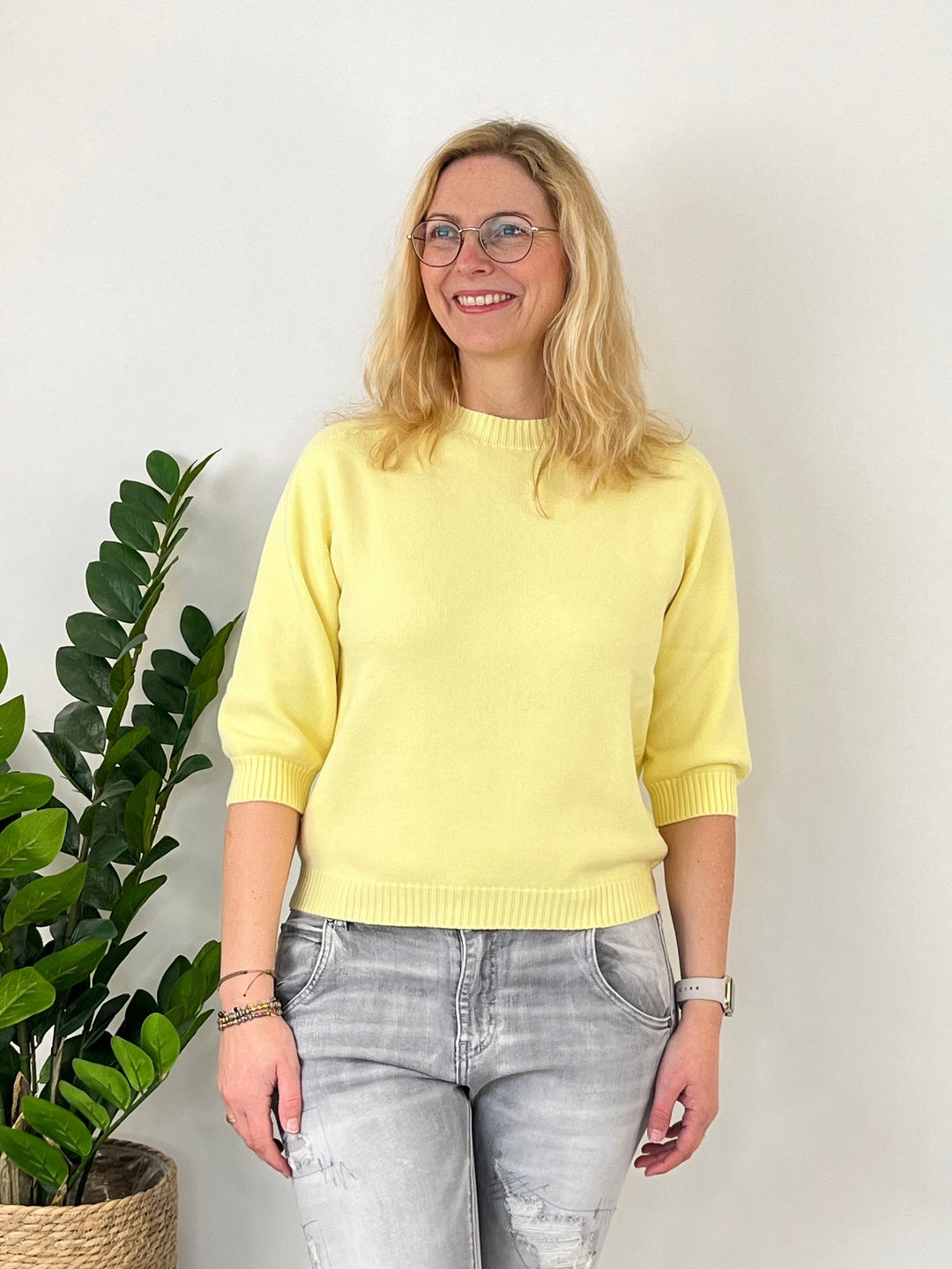 Pullover mit 3/4-Arm, vanillegelb von Bella Vita - Mode &amp; Lifestyle