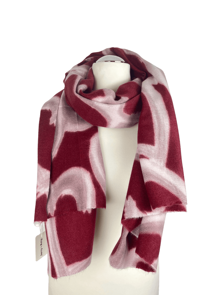 Schal "Hearts", bordeaux von Bella Vita - Mode &amp; Lifestyle