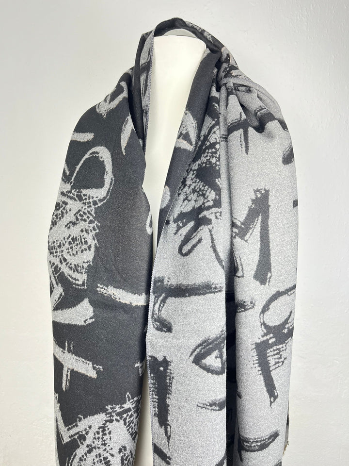Schal mit Schriftmuster, anthrazit von Bella Vita - Mode &amp; Lifestyle