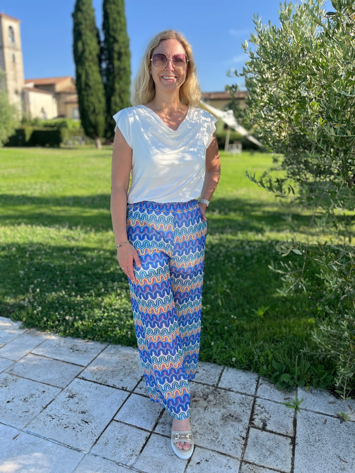 Schlupfhose mit Zick-Zack-Muster von Bella Vita - Mode &amp; Lifestyle
