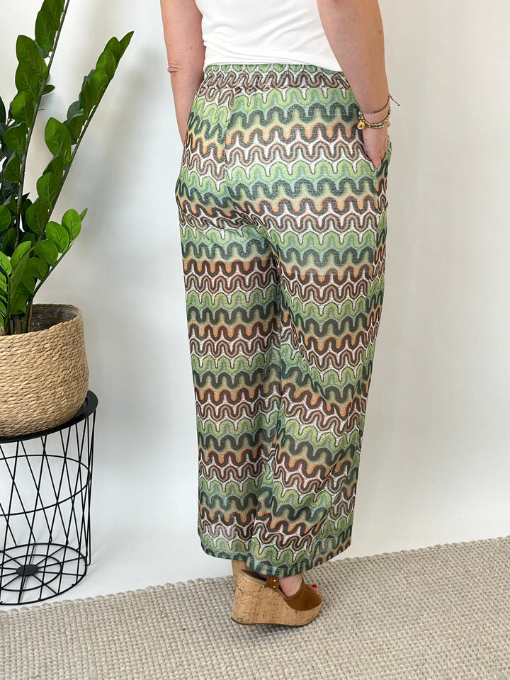 Schlupfhose mit Zick-Zack-Muster von Bella Vita - Mode &amp; Lifestyle