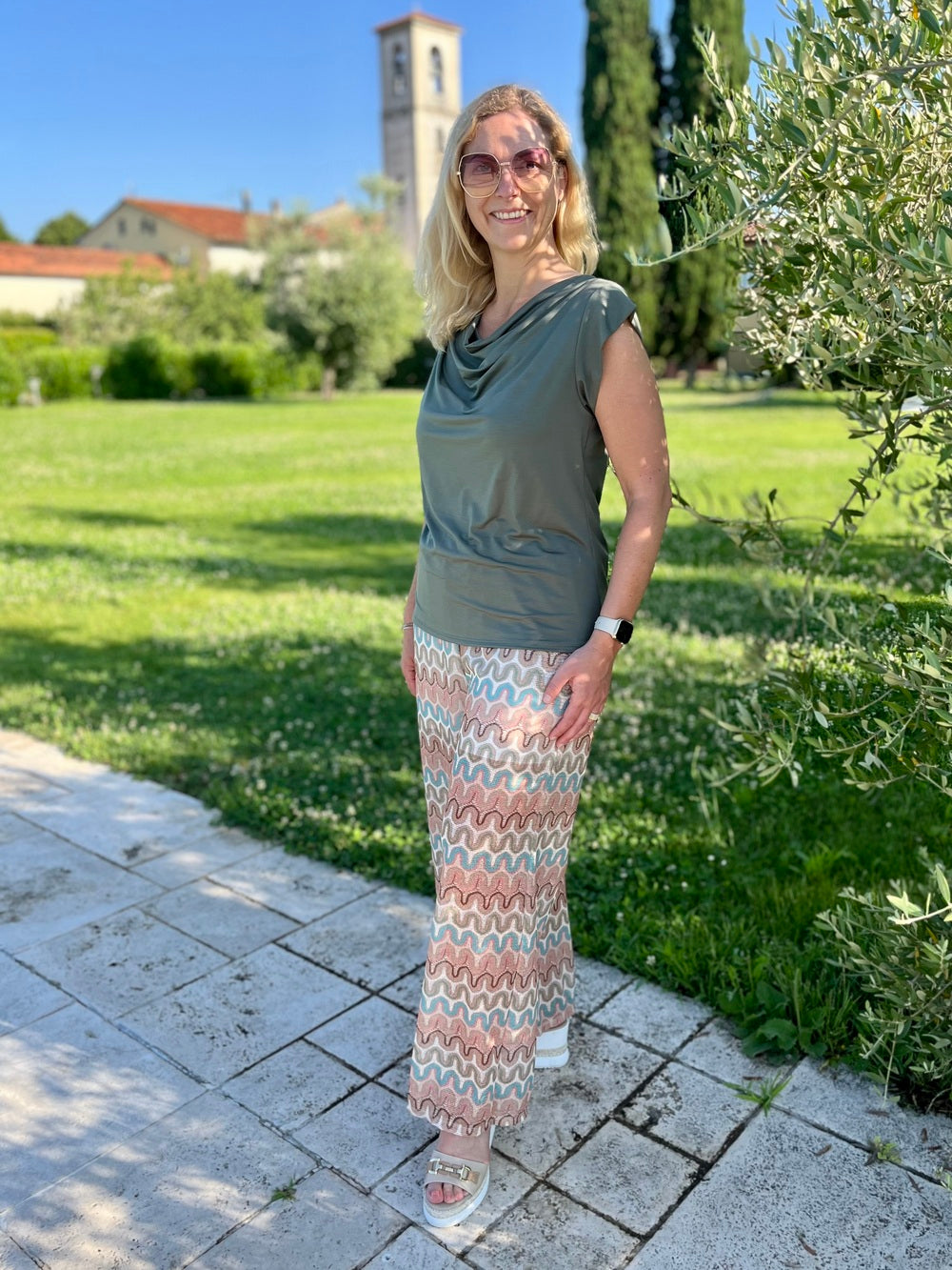 Schlupfhose mit Zick-Zack-Muster von Bella Vita - Mode &amp; Lifestyle