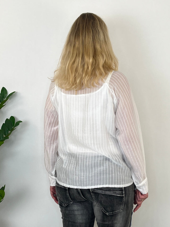 Schluppenbluse, weiß-gestreift von Bella Vita - Mode &amp; Lifestyle