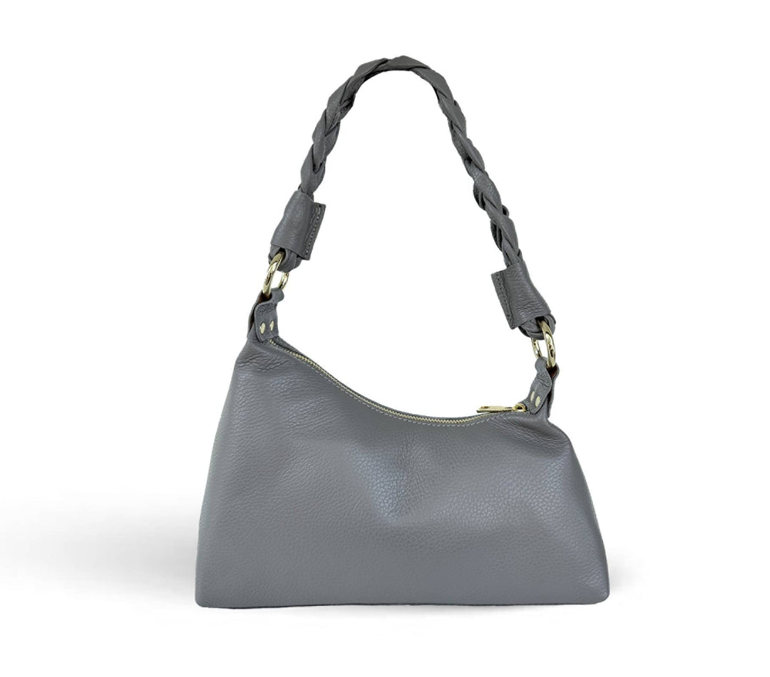 Schultertasche aus Echtleder mit geflochtenem Griff von Bella Vita - Mode &amp; Lifestyle