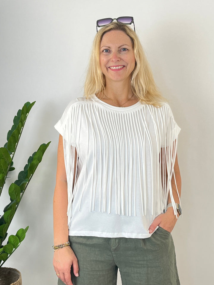 Shirt mit Fransen, ecru von Bella Vita - Mode &amp; Lifestyle