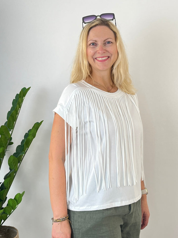 Shirt mit Fransen, ecru von Bella Vita - Mode &amp; Lifestyle
