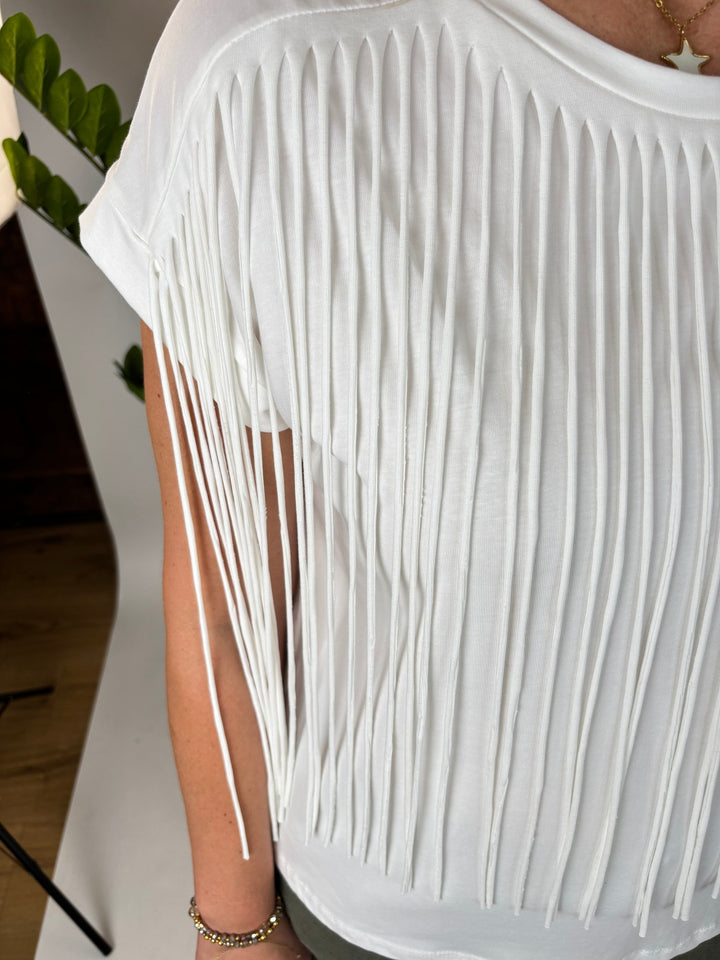Shirt mit Fransen, ecru von Bella Vita - Mode &amp; Lifestyle