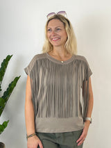 Shirt mit Fransen, taupe von Bella Vita - Mode & Lifestyle