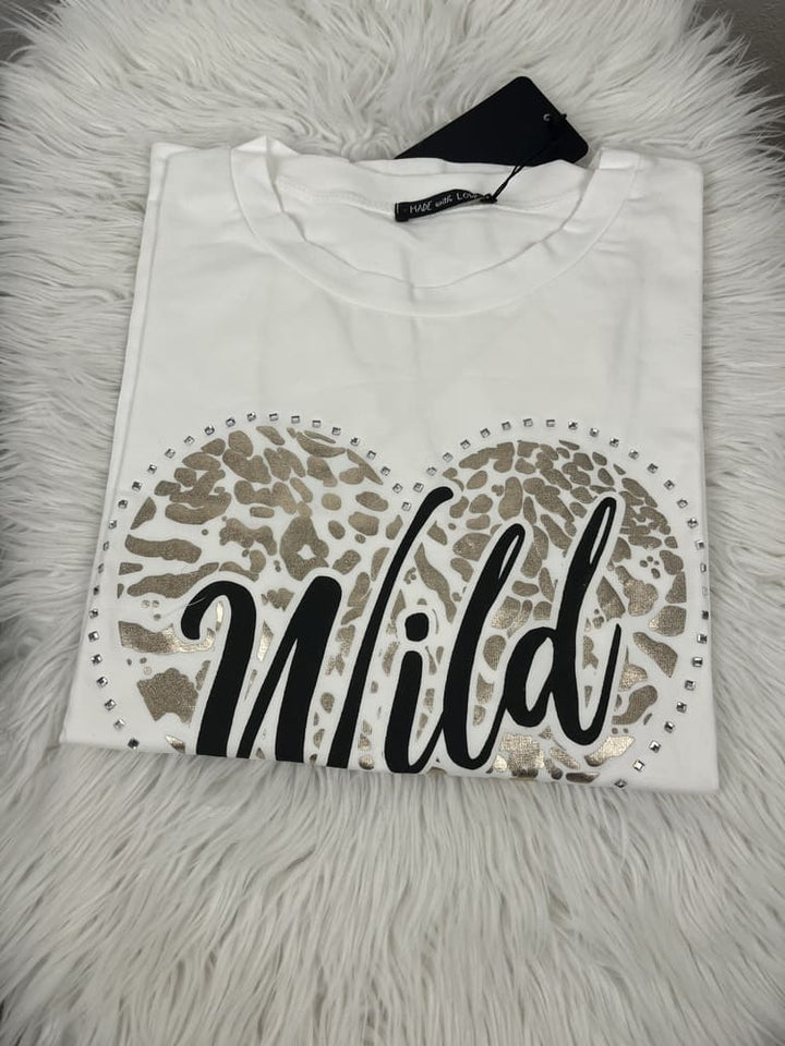 Shirt mit Frontdruck "Wild" von Bella Vita - Mode &amp; Lifestyle
